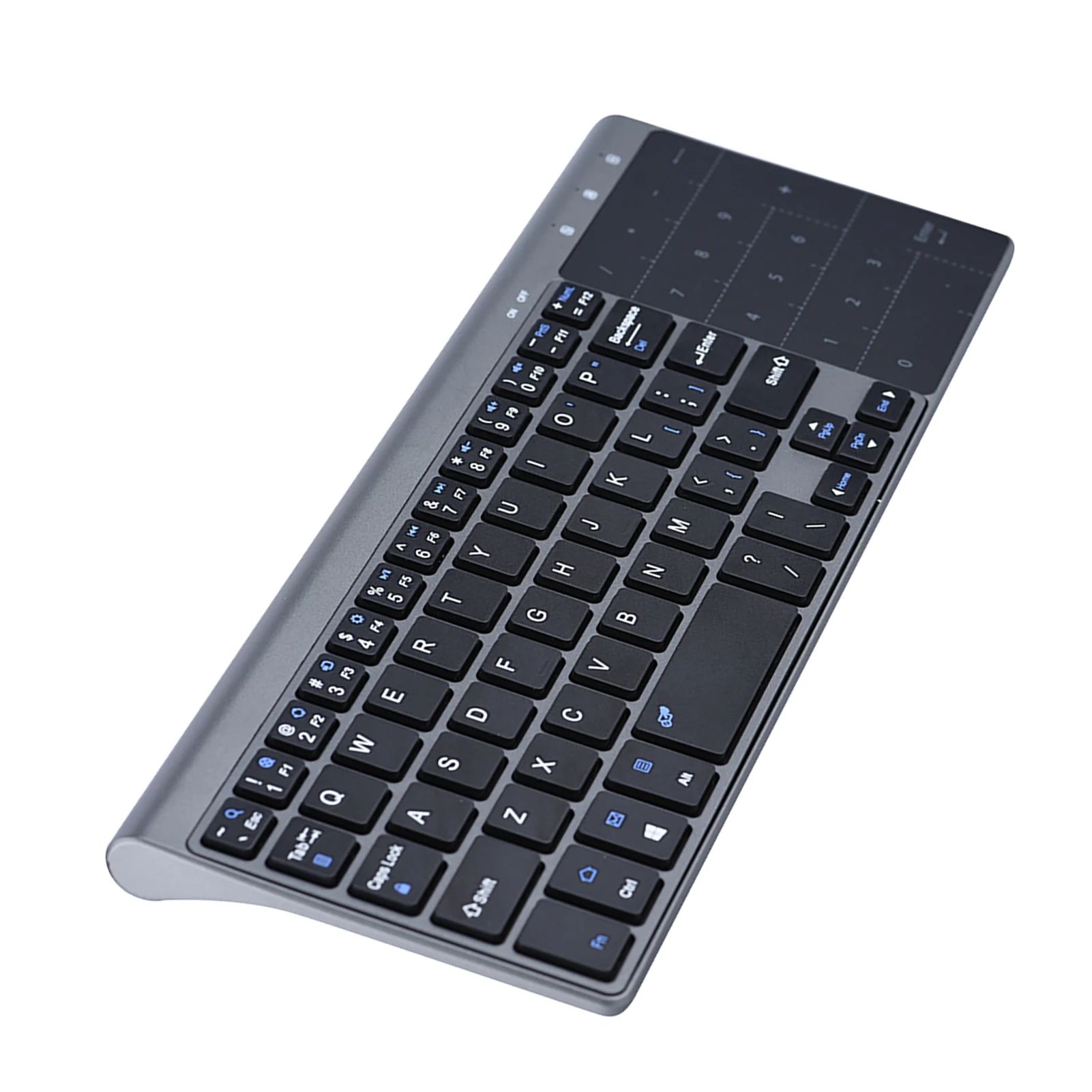 PC 노트북 TV 박스용 휴대용 슬림 컴퓨터 키보드, 터치패드 포함, 2.4Ghz 무선 키보드, 59 키