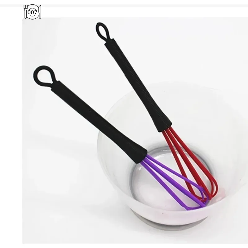 1 PCS Small Mini Plastic Whisk Mixer Hand Egg Beater Stirrer Baking Blender Tool Double Head Whisk with Small Spoon Kitchen egg beater rotary whisk dough whisk electric whisk handheld electric whisk balloon wire whisk wire whisk ball whisk