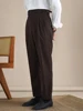 Naples Double Fold High Waist Linen Suit Pants For Men Summer Breathable Straight Leg Office Trousers Men Pantalon Costume Homme 4