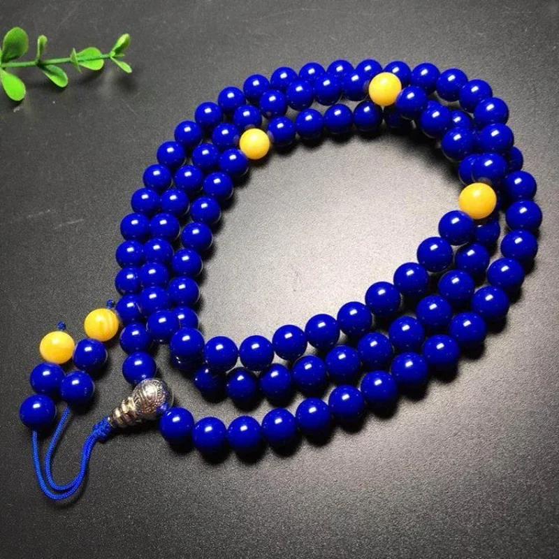 

Natural Afghanistan Raw Ore 7A Lapis Lazuli 108 Bracelet Emperor Lapis Lazuli Beads Bracelet Collection Grade Natal Year Gift