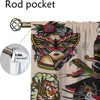 New School Tattoo Shades Curtains for Living Room Curtain for Room 2 Panel Home Interior Curtains Halloween Decoration Partition 4