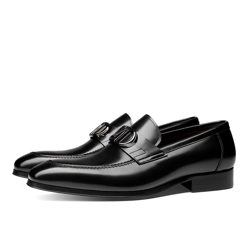 Spring low-help lazy cowhide one foot in leather shoes style man foot loafers easy to drive to wear mens leather dress shoes