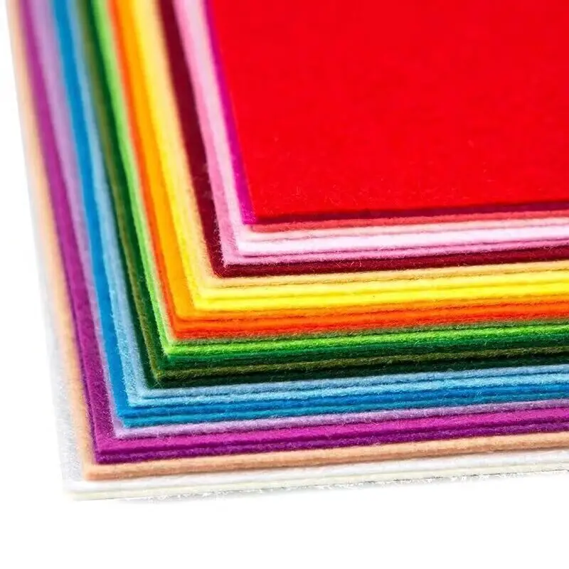 40Pcs High Quality Craft Felt Fabric Sheet 1mm Thick Nonwoven Square 10cm 3.94Inch Multicolor DIY Toy Scrapbook Material For Kid