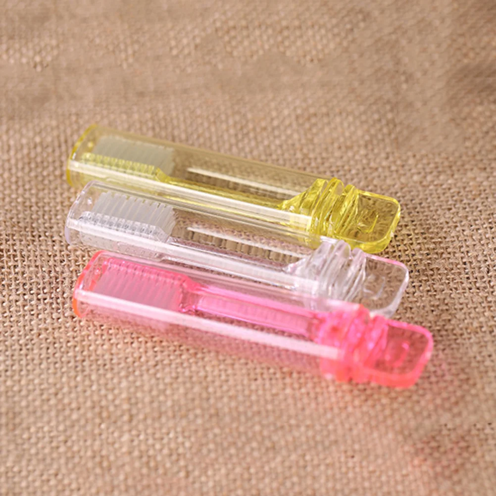 1PC Disposable Foldable Toothbrush Single Use Portable Travel Tooth Brush for Camping Hiking (Transparent)