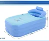 Folding Household Bathtub Adult Inflatable Bathtub Thickened Children's Bathtub 160×84×64cm Blue PVC Material 2