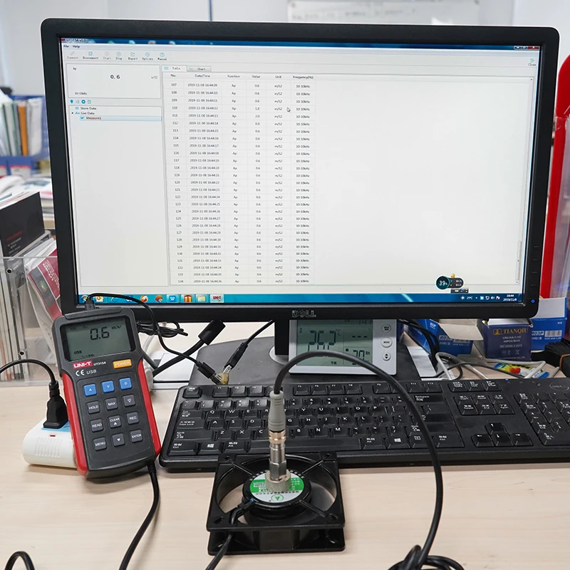 UNI-T UT315A Digital Vibration Testers Vibration Acceleration Velocity Displacement Measurement USB Connect PC Soft 3