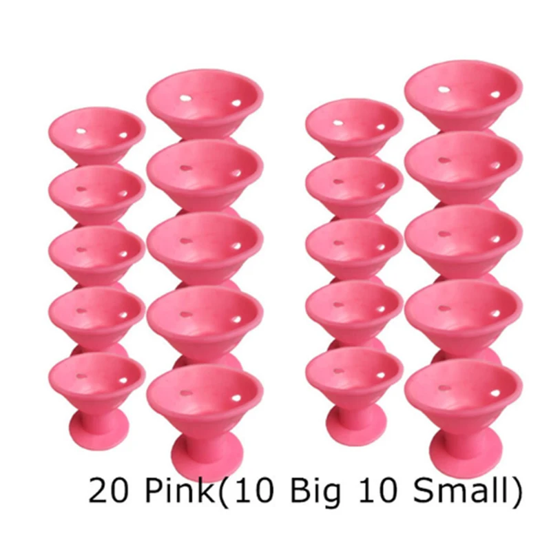 

Wholesale 20pcs Soft Rubber Silicone Hair Curler Twist Hair Rollers Hair Curler No Heat Hair Styling DIY Tool