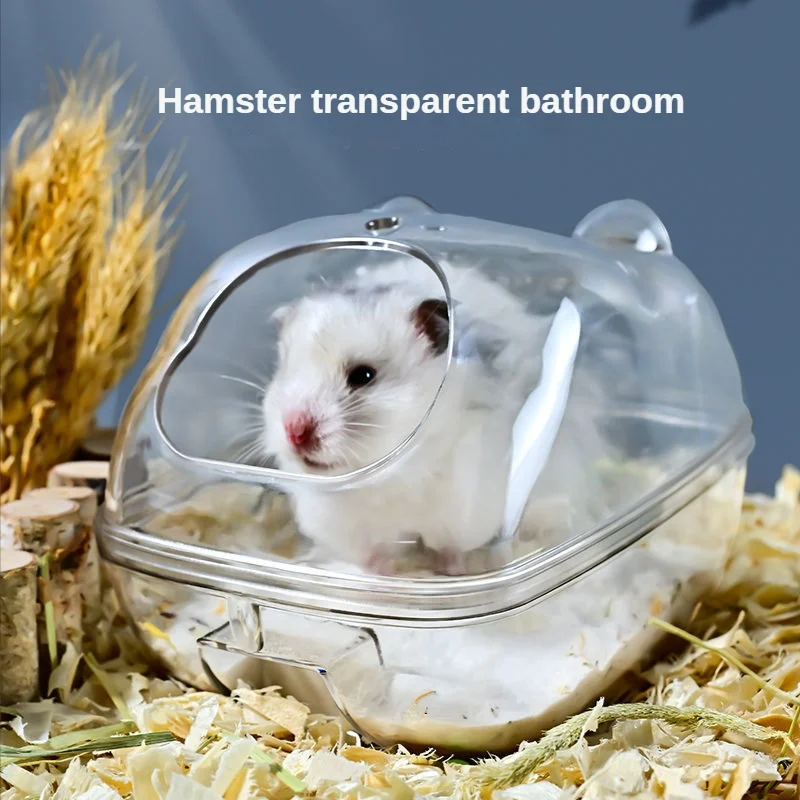 

Hamster Toilet Hamster Mouse Golden Bear Pet Bathroom Cage Box Bath Sand Room Toy Acrylic Transparent House Small Pet Supply