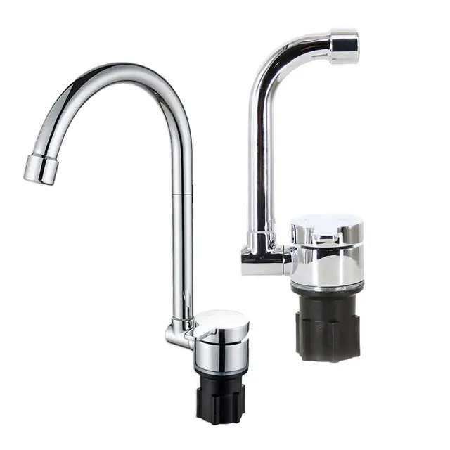 Rubinetto Camper In Acciaio Inox – Beccuccio Pieghevole Girevole 360°+180°, Monoacqua Fredda, Filetto G1/2. Montaggio Su Lavandino Con Foro 22-30mm. Perfetto Per Camper, Barche E Cucine Marine. Design Elegante Cromato.