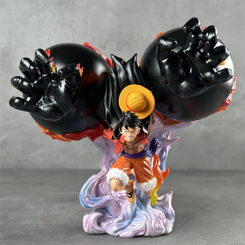 

20cm Anime Big Fist Luffy Straw Hat Figurine One Piece Figure Gear 3 Statue Luffy Action Figure Cartoon PVC Collection Dolls Toy