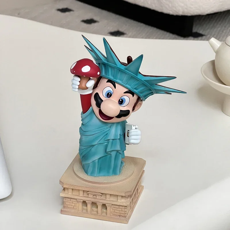 

Kawaii Anime Luigi Super Bros Action Figure Toys Cosplay statue of liberty figure Model Toys Birthday Gifts For kids