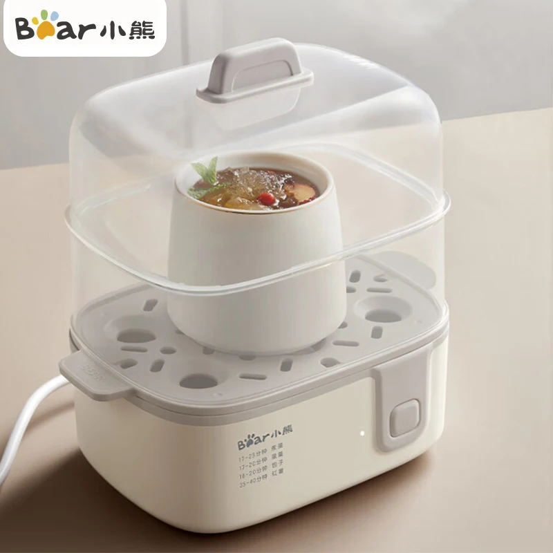 Bear Food Steamer Single/Double Layer Electric Vegetable Steamer Multifunctional Steam Pot Cooking Steaming 3D Cycle Steam 270w