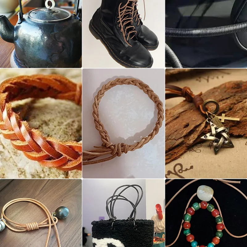 Retro Genuine Leather Cord 3/4/5/6/8mm Flat Strand Cow Leather Rope Fit Necklace Bracelet DIY Jewelry Making Accessories 5Meters diy jewelry findings