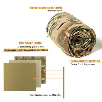 Military Modular Sleeping System - Outdoor Camping Supplies - Waterproof Outer Shell Multicam Sleeping Bag 2