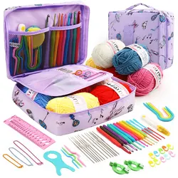 Beginner's Crochet Starter Kit with Portable Multi-color Storage - One size (Swan Lake)