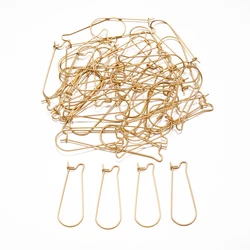 Stainless Steel Earring Hooks - 50Pcs Jewelry Making Supplies - 10x20mm (Gold)
