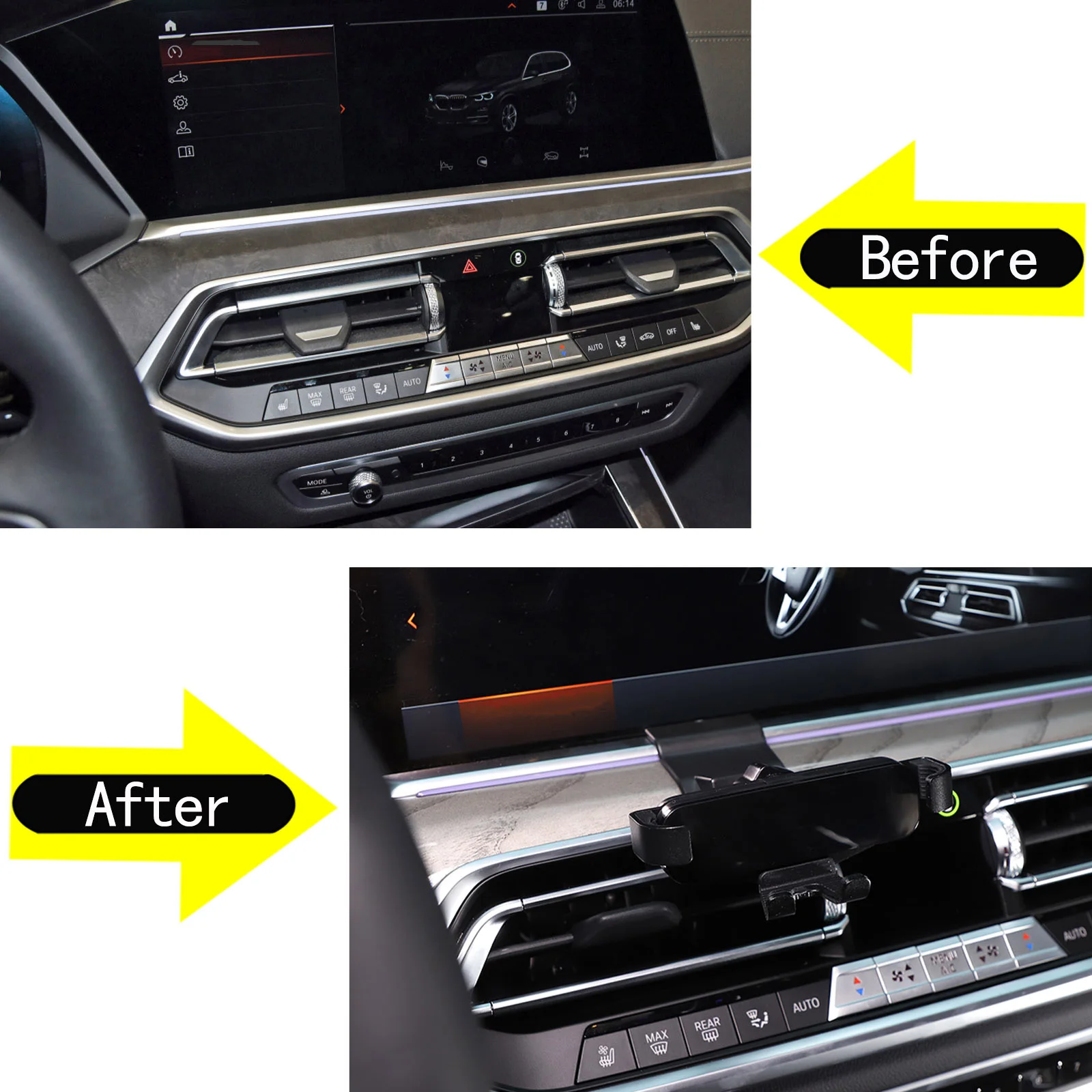 BMW G05 G06 G07 X5 X6 X7 2019-2026 차량용 중력 자석식 휴대폰 거치대 GPS 스탠드 액세서리