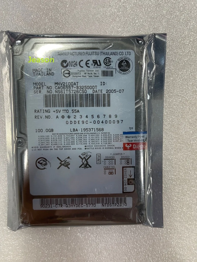 Per Muslimide 100Gb 2.5 "4200 Rpm 8 Mb Pata Hard Disk Drive Hdd