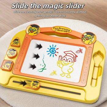 Tavolo da disegno magnetico colorato per bambini, tavolo da disegno cancellabile per graffiti, aspirazione magnetica, stimola la pittura, talento