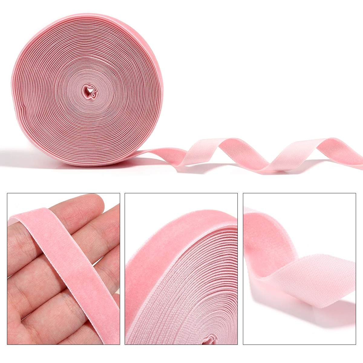 10 야드/롤 컬러 벨벳 리본 DIY Bowknot 수제 선물 장식 의류 액세서리에 대한 단일 얼굴 몰려 들고 웨빙