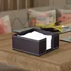 PU Leather Square Cocktail Napkin Holder Tissue Box Paper Serviette Dispenser Ba 87HA 2
