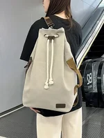 American-Style Canvas Backpack Shoulder Bag round  Retro Package Sport Gym Bag Backpack Bucket Bag Men рюкзак мужской mochila 1