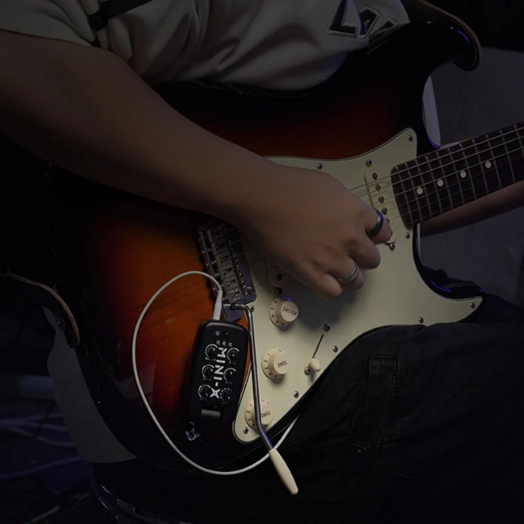 M-VAVE MINI-X Portable Headphone Amplifier Guitar Bass Plug-In Rechargeable Mini Headphone Amp Built-in 9 Amplifier Tones