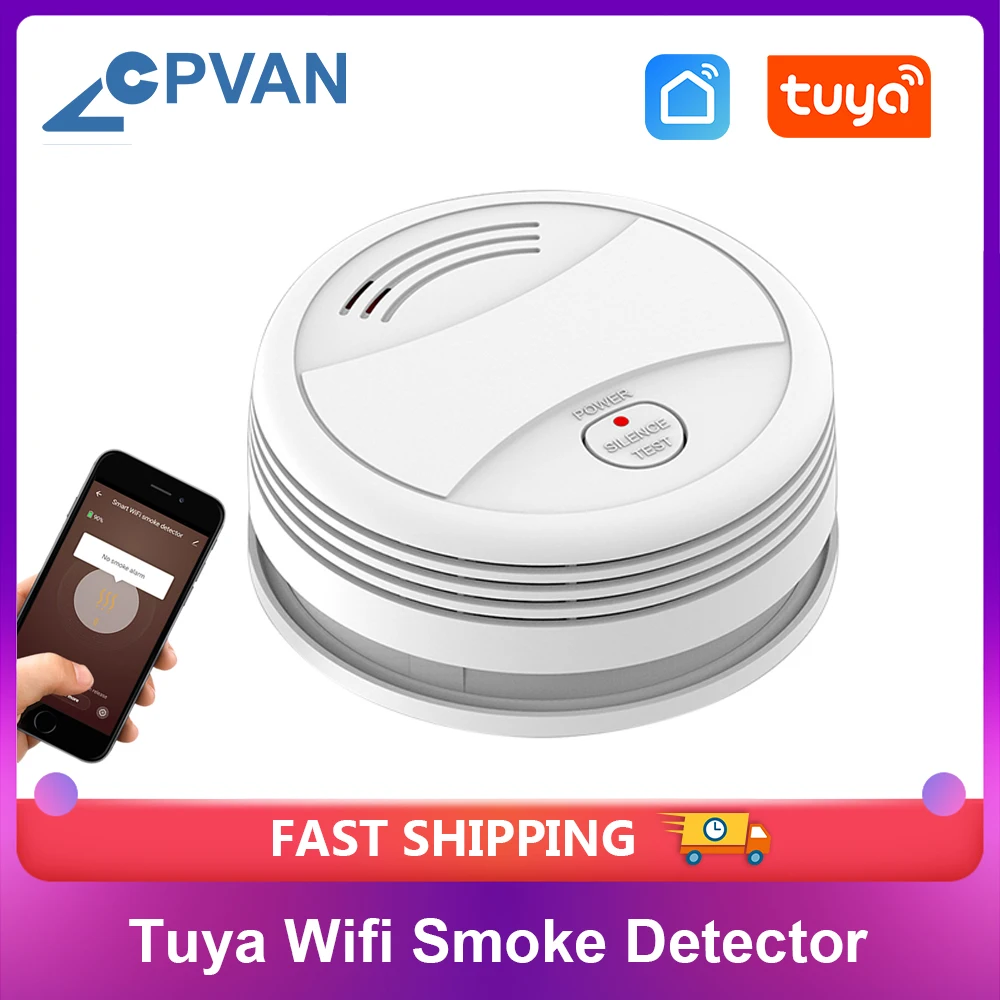 Tuya Smoke Detector Smokehouse Combination Fire Alarm Home Security System Firefighters WIFI Smoke Alarm Fire Protection cpvan tuya smoke sensor alarm fire protection wifi smoke detector smokehouse fire alarm smart home security system firefighters