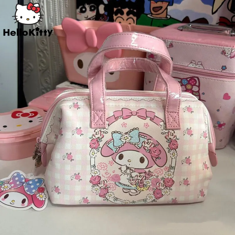 

Sanrio новая сумка Мелодия большая емкость водонепроницаемая сумка для хранения женская косметичка Милая мультяшная Сумка-тоут кавайные портативные сумки