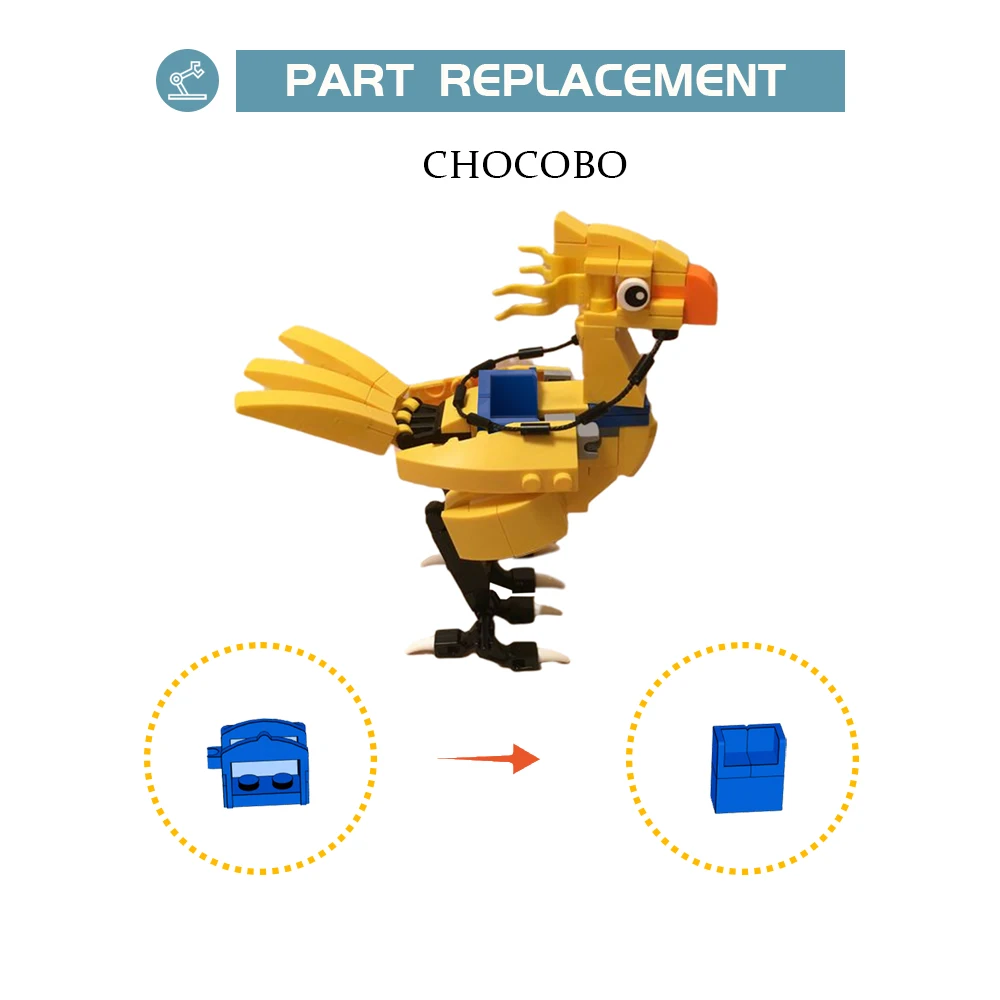 MOC Final Bird Chocobo Building Blocks Set Idea Assemble Animal Model Cloud Strife And Sephiroth Toys For Children Birthday Gift