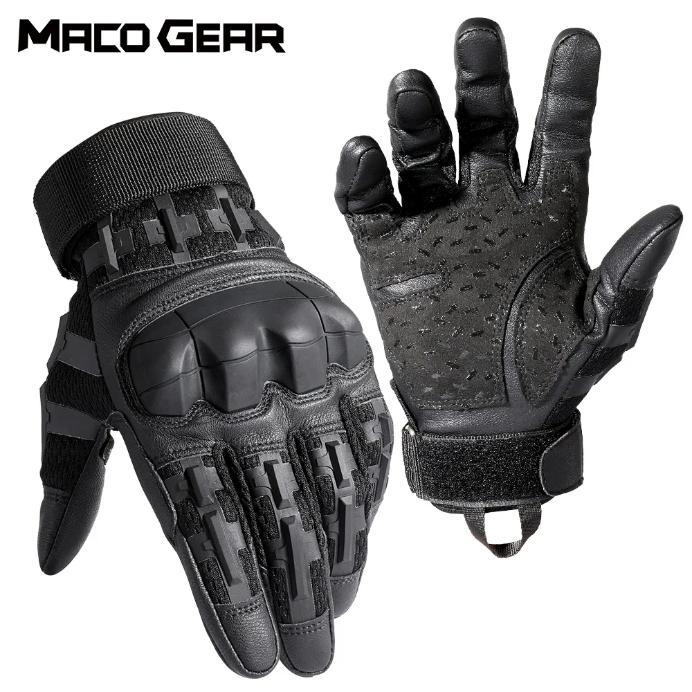 Gants tactiques en cuir PU pour écran tactile, doigt complet, randonnée, cyclisme, entraînement, escalade, Airsoft, chasse, équipement de protection antidérapant