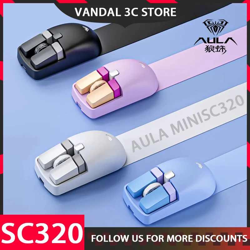 Мини-мышь комната Sc320 Xiao Qiao Беспроводная Эргономика 2,4 ГГц с двумя режимами и тремя скоростями для ПК, компьютера, офиса, подарок