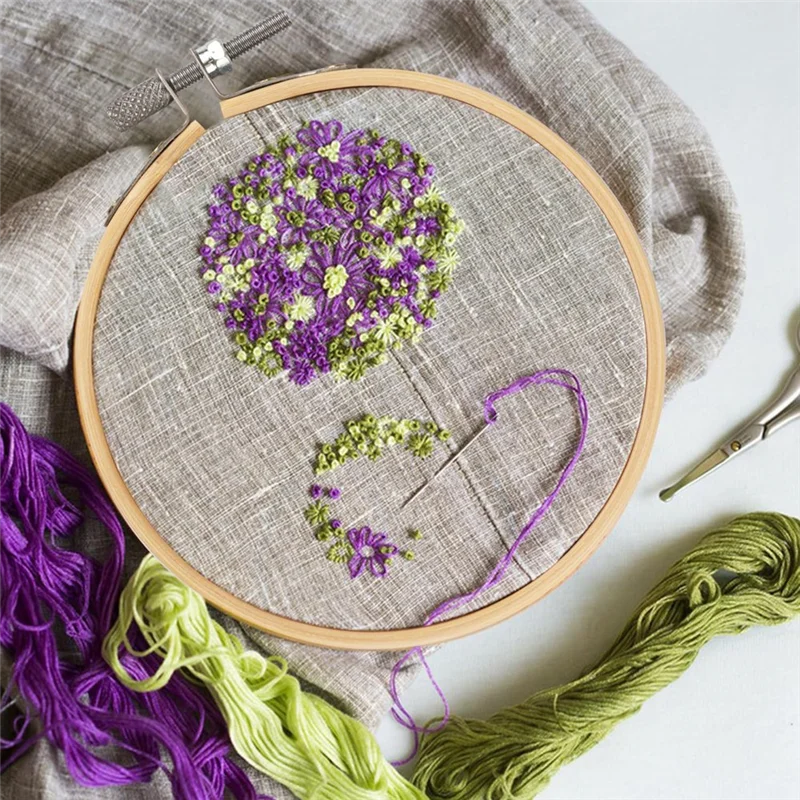 15PCS Bamboo Embroidery Hoops Set Kit 2 Inch Embroidery Hoop Set Adjustable In Bulk For Needlework, Sewing And Crafts