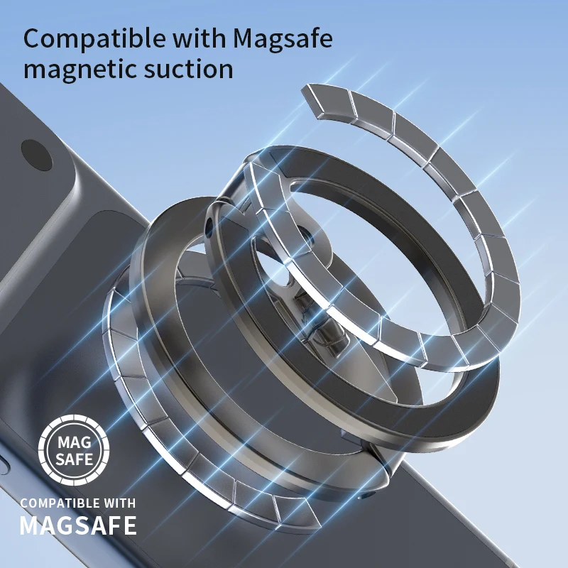 Magnetic Multifunctional Foldable Metal Phone Holder - Double-Sided and Universal Compatibility