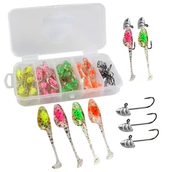 JOHNCOO 5cm 0.8g T Paddle Tail Shad Ajing Fishing Lure Rockfish Rubber Soft Lure Artificial Bait Bass Silicone Fish Trout Lure