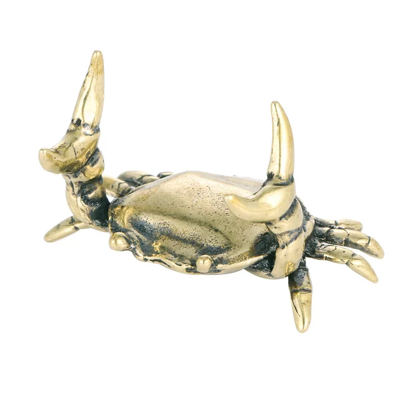 Pure Copper Crab Statue Ornaments Copper Handmade Antique Animal Miniature Statue Desk Ornaments Home Decoration