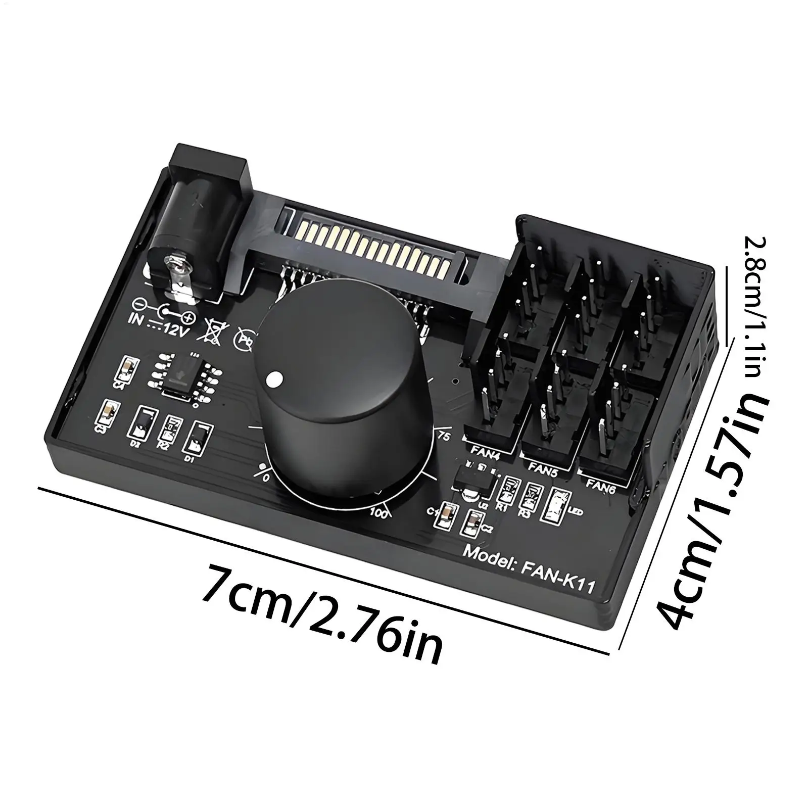 PC Fan Controller Hub Pwm Fan Splitter Hub 4 Pin Interface Cooling Accessories for Workstation Server Game Room Laptop