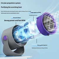 Ventilateur de circulation d'air HOMEFISH, petit ventilateur rechargeable USB, silencieux, fixation murale sans perçage pour la maison, la cuisine et la salle de bain 2