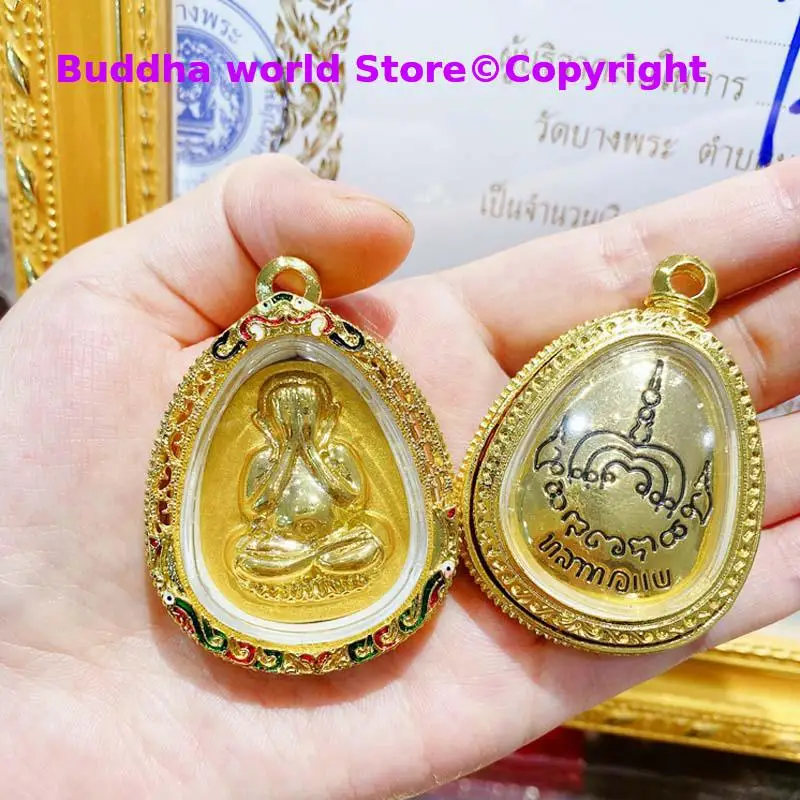 

Southeast Asia Thailand Temple talisman bring wealth money GOOD LUCK BLESS safe health YAN MIAN FO Buddha Pendant Amulet A2