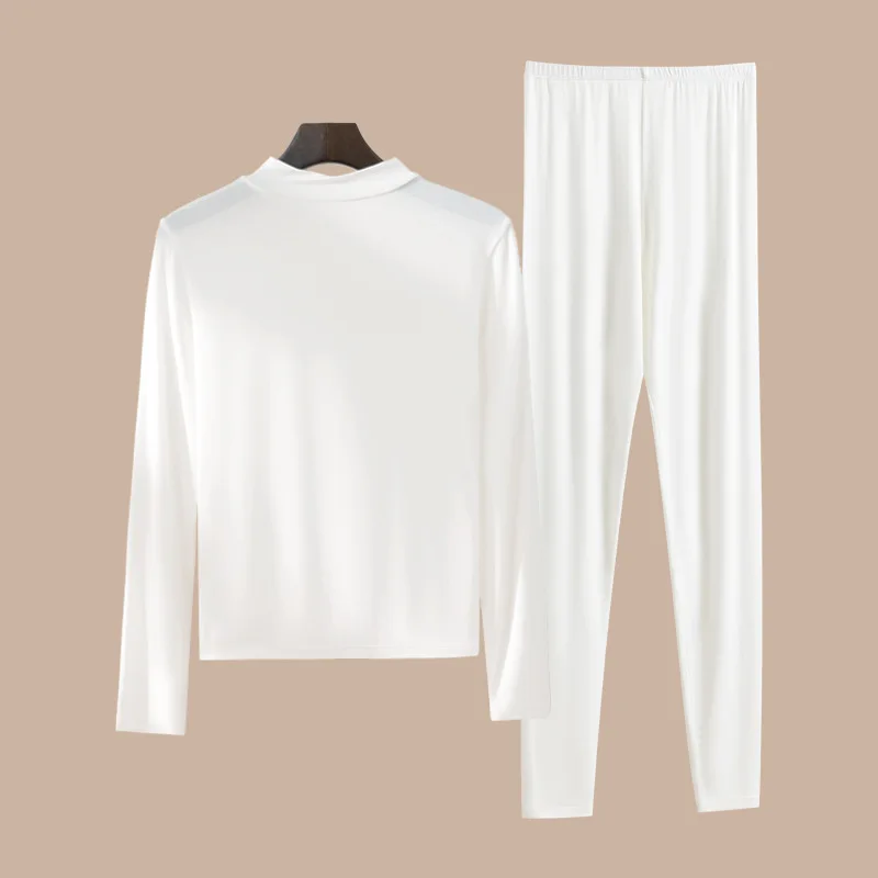 1pcs Women Autumn Long-sleeved T-shirt Thin Thermal Undercloths Set Plus Size Half High Collar Slim Fit Warm Underwear