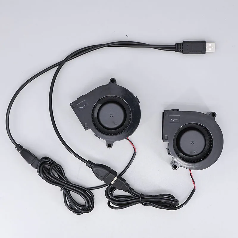 듀얼 40mm 50mm 60mm 80mm 90mm 120mm DC 5V 전원 공급 USB 블로워 팬, AV 리시버 DVR 냉각용 2 in 1 USB 케이블 포함