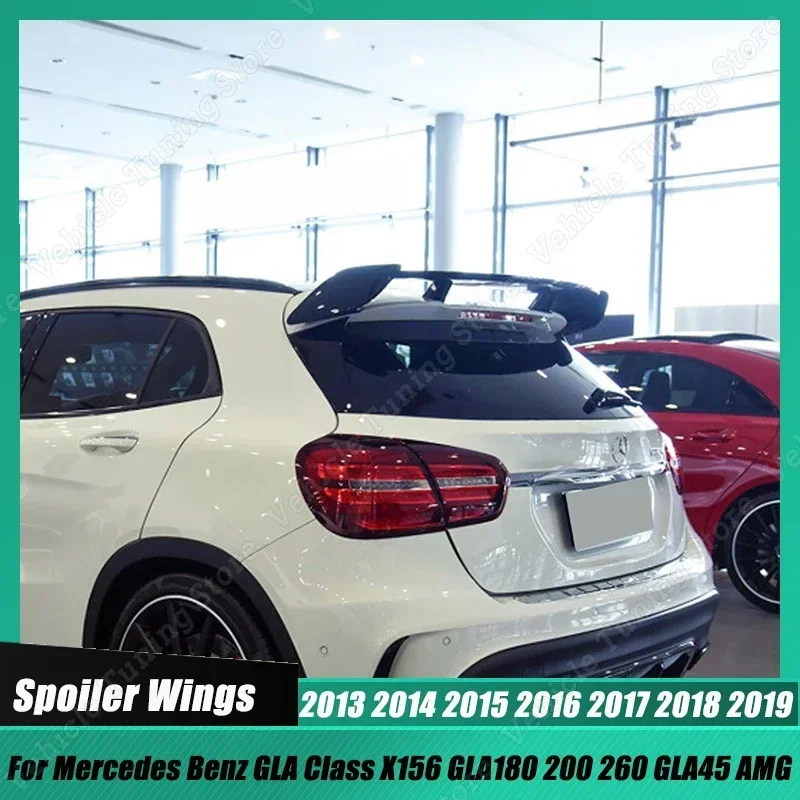 

Car Rear Trunk Roof Spoiler Wings Body Trim For Mercedes Benz GLA Class X156 GLA180 200 260 GLA45 AMG 2013-2019 ABS Gloss Black