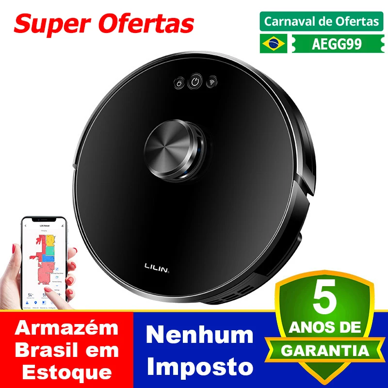 Imagem do produto ( Código promocional: AEGG99) Lilin XR500 robô aspirador de pó úmido e seco, Sistema Lidar Laser LDS, vários andares mapas, zona de limpeza, área restrita  na loja AliExpress