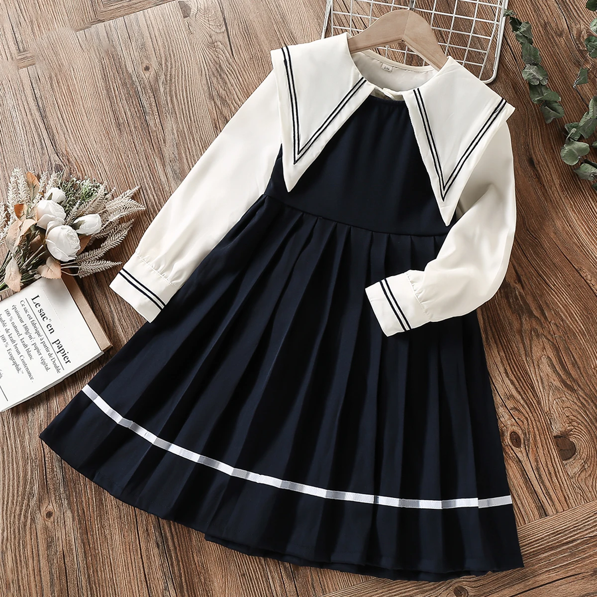 

Girls Dresses for Kids Preppy Style White Shirt & Dress 2pcs School Uniform Clothes Teenagers Children Costumes 8 10 12 13 Years