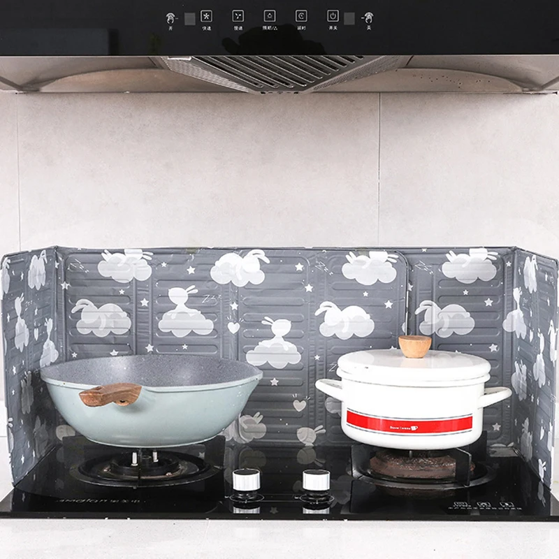Kitchen Cooker Splash Guard Cooking Frying Oil Splash Screen Cover Aluminium Foil Plate Gas Stove Proof Baffle