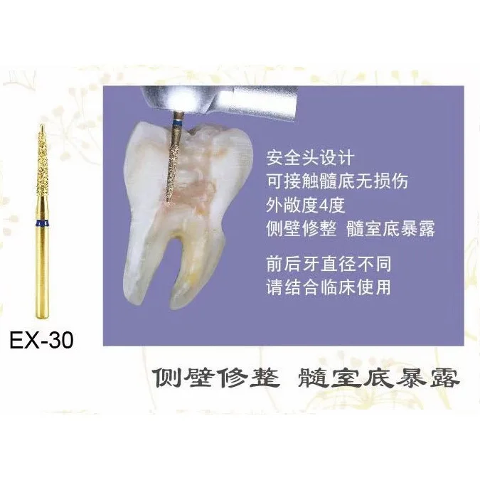 Fraises Dentaires Diamant Pour Pulpotomie Kit FG5008D - Marque Kimingo, Origine Chine