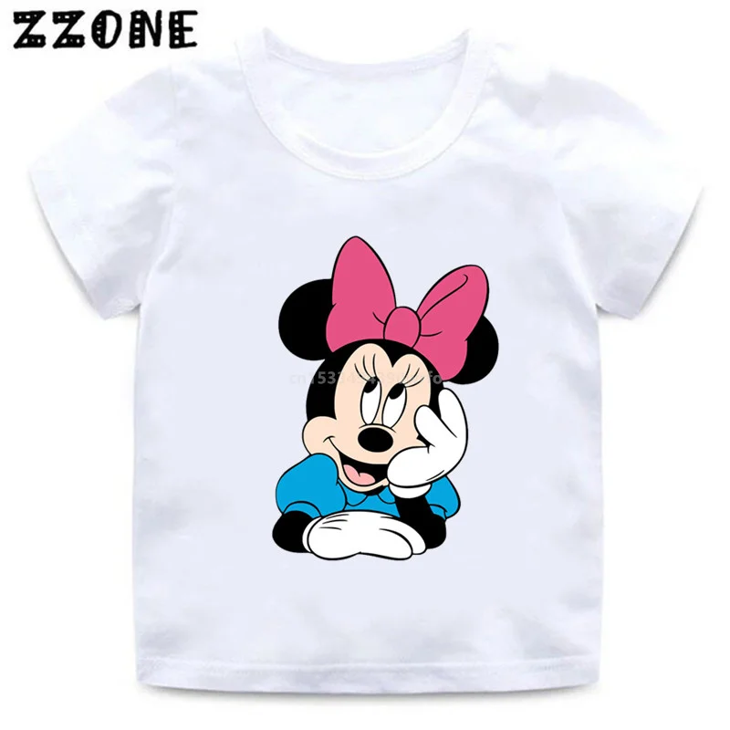 Disney Kids Funny T-Shirt Cute Minnie Mickey Cartoon Graphic Kawaii Girls Clothes Summer Baby Boys T shirt Children Tops,ooo5379 vintage shirts T-Shirts