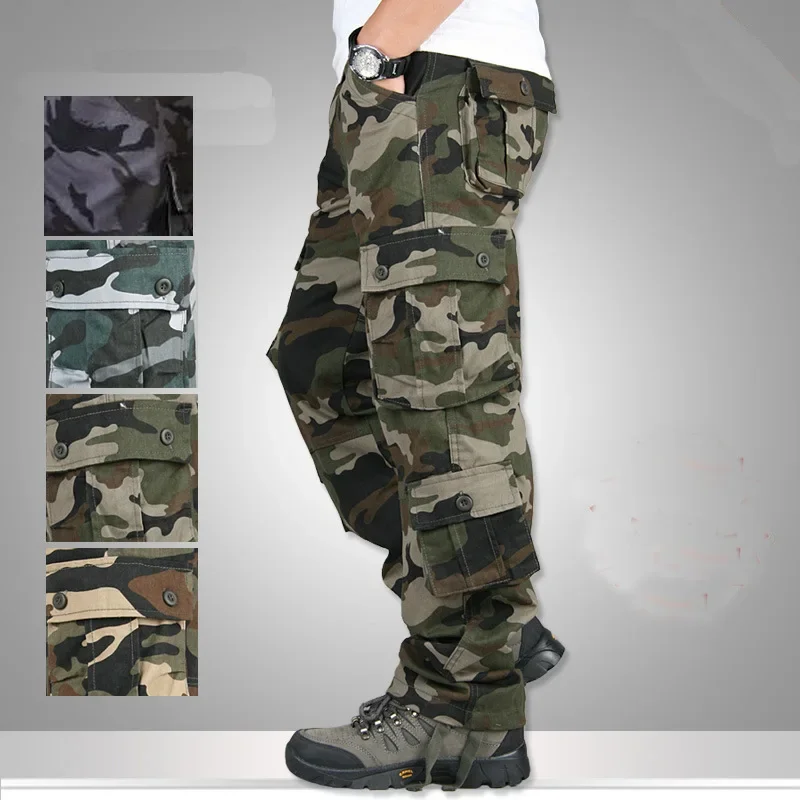 Spring Autumn Men’s New Multi-Pocket Multi-Functional Outdoor Casual Pants Working Overalls Plus Size Trousers Tactical Pants Tr