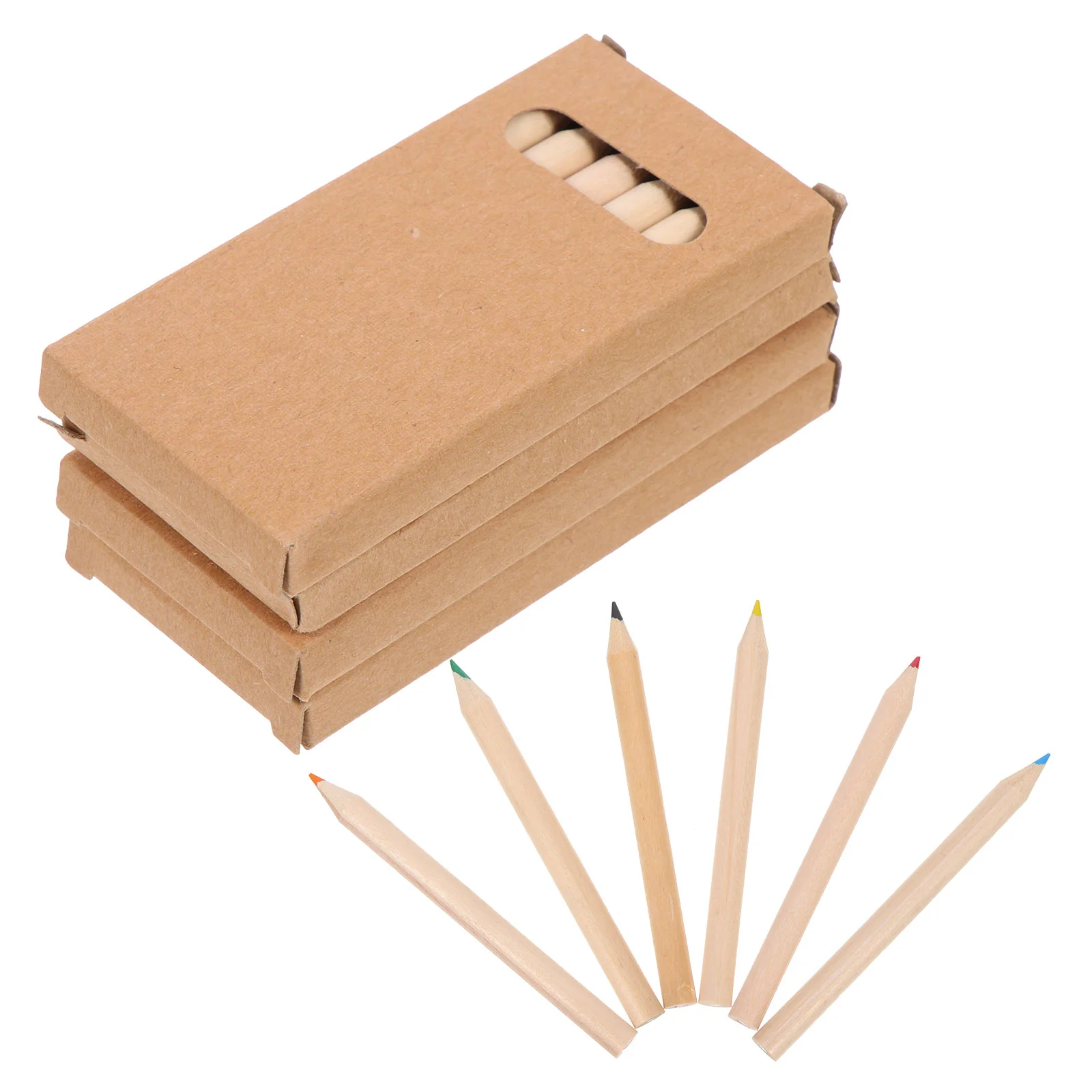 4 Boxes Multifunction Pencil Pupils Decorative Kids Pencils Wooden Color Accessories 3