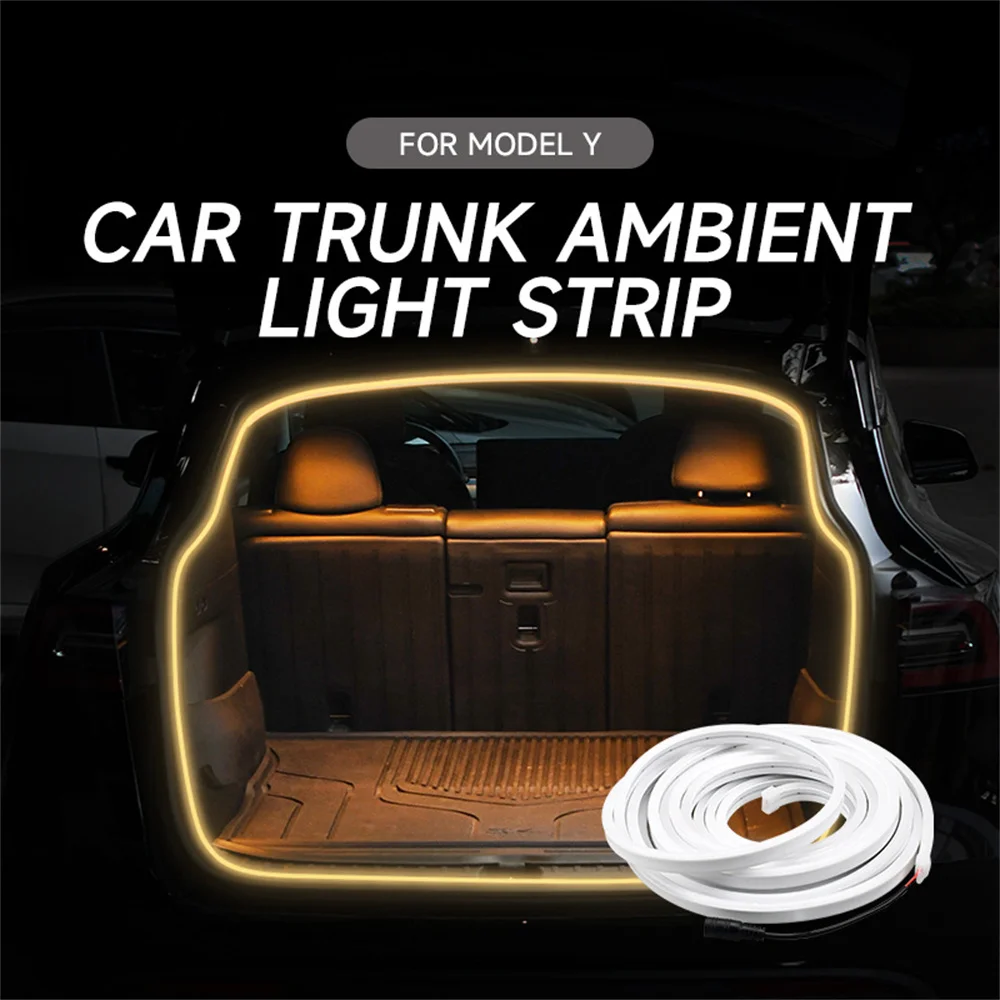 

5M Auto Ambient Lamp Waterproof LED Decorative Light 12V Car Tailgate Lamp Strip Super Bright Cuttable for Tesla Model Y 21-23